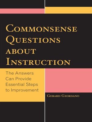 cover image of Commonsense Questions about Instruction